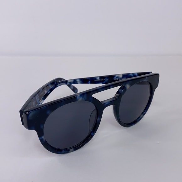 New KOMONO DREYFUSS Blue Black tortoise Sunglasses NWT round - Picture 12 of 16
